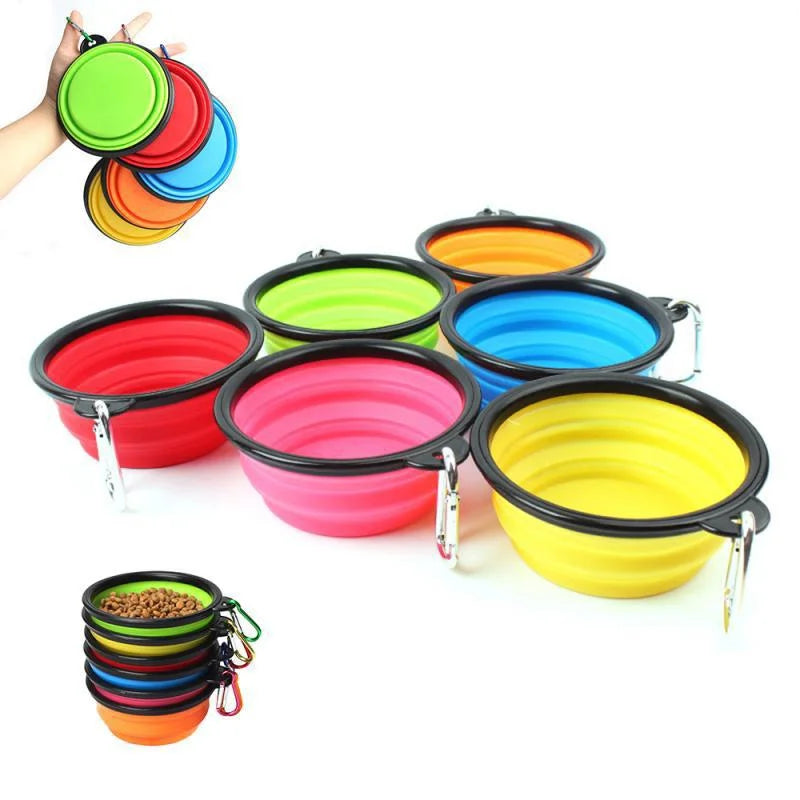 Folding Portable Pet Feeder Bowl