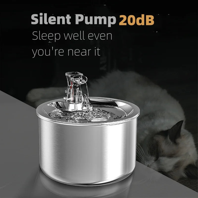2L fully stainless steel cat water dispenser
