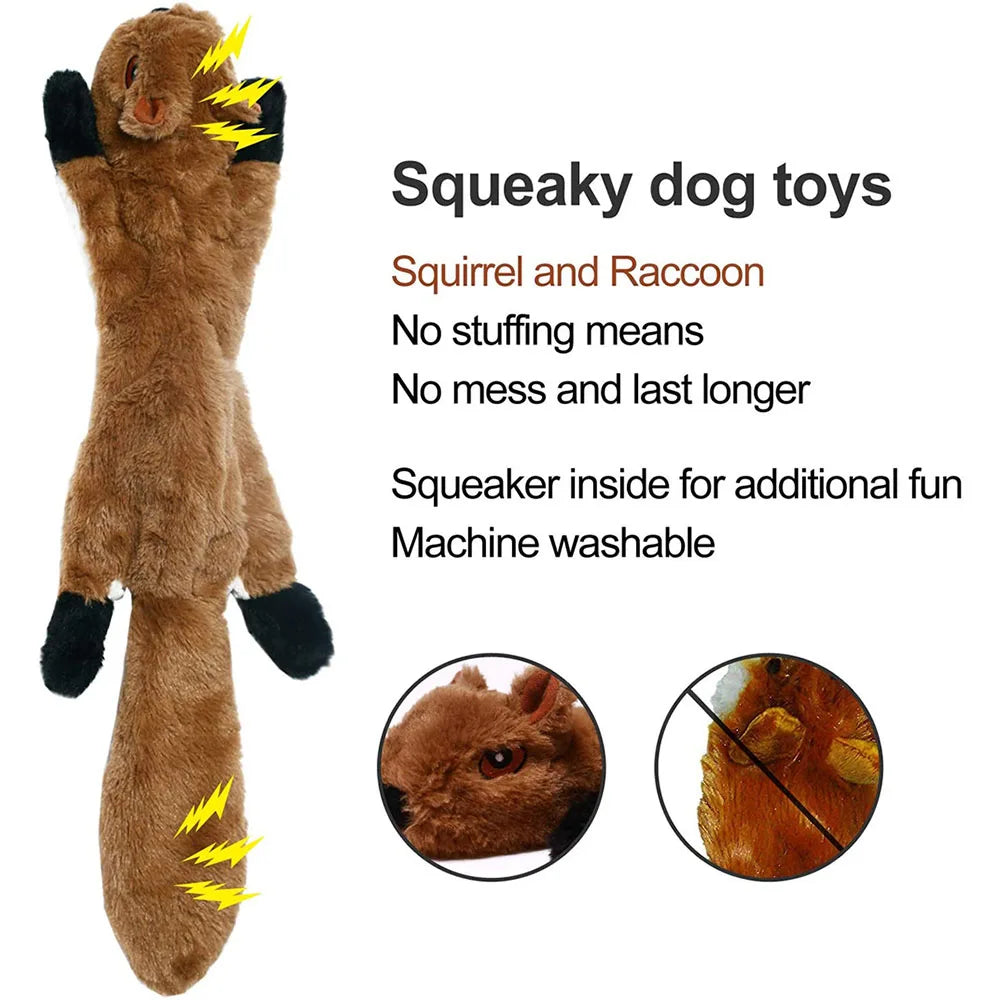 Stuffingless Plush Squeaky Dog Chew Toy
