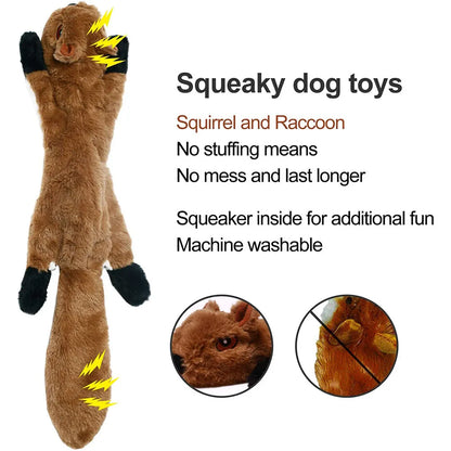 Stuffingless Plush Squeaky Dog Chew Toy