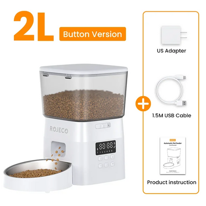 ROJECO Automatic Pet Feeder Button Version