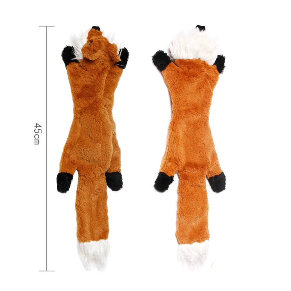 Stuffingless Plush Squeaky Dog Chew Toy