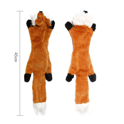 Stuffingless Plush Squeaky Dog Chew Toy