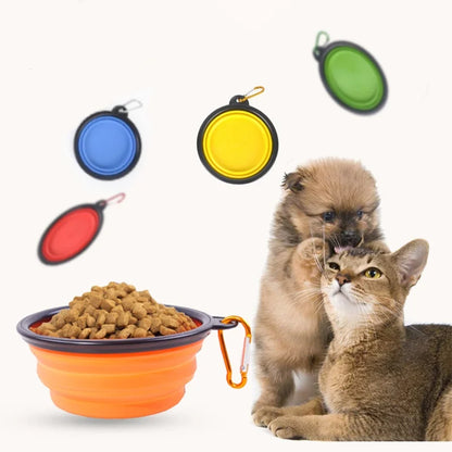 Folding Portable Pet Feeder Bowl