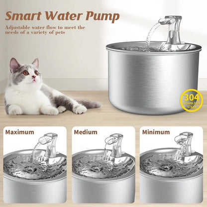 2L fully stainless steel cat water dispenser
