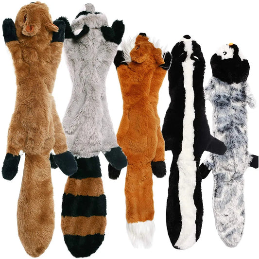 Stuffingless Plush Squeaky Dog Chew Toy