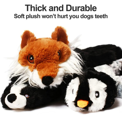 Stuffingless Plush Squeaky Dog Chew Toy