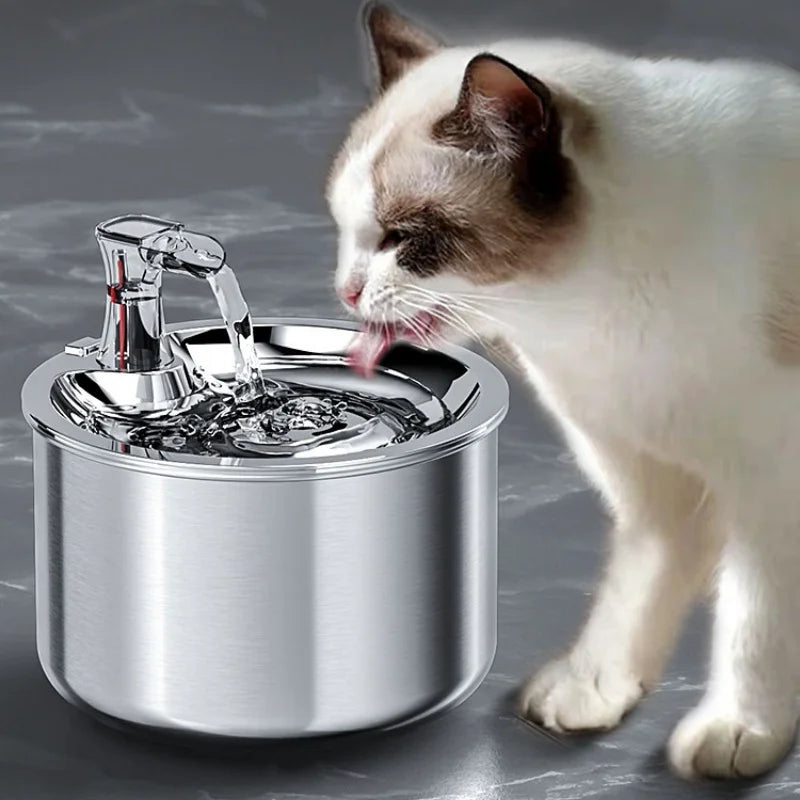 2L fully stainless steel cat water dispenser