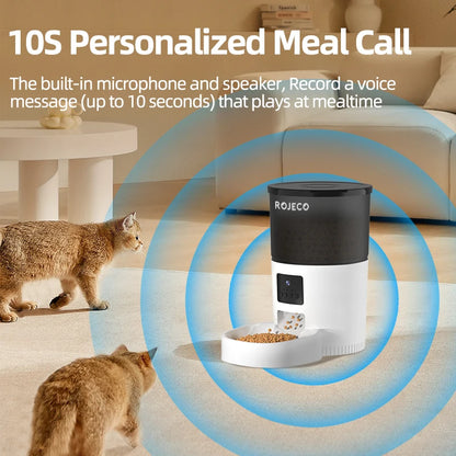 ROJECO 3L Automatic Pets Feeder With Camera