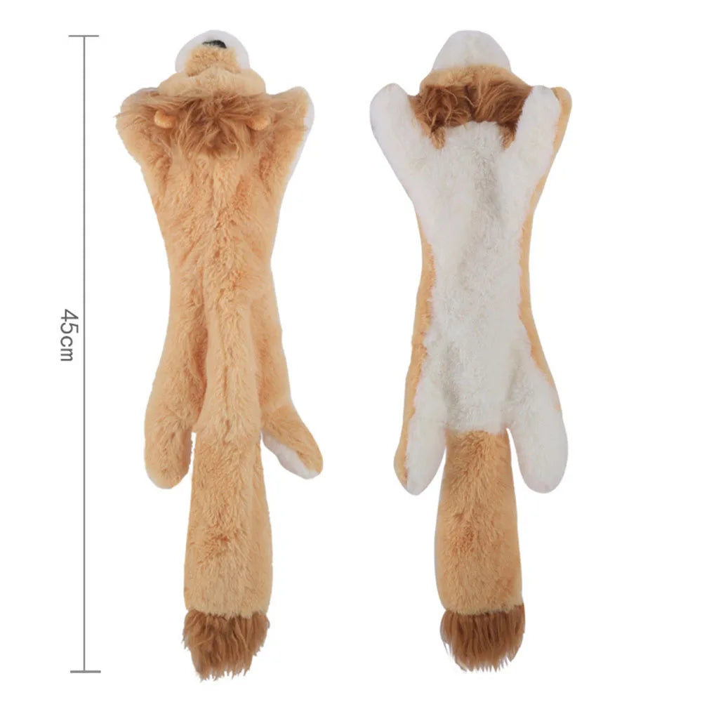 Stuffingless Plush Squeaky Dog Chew Toy