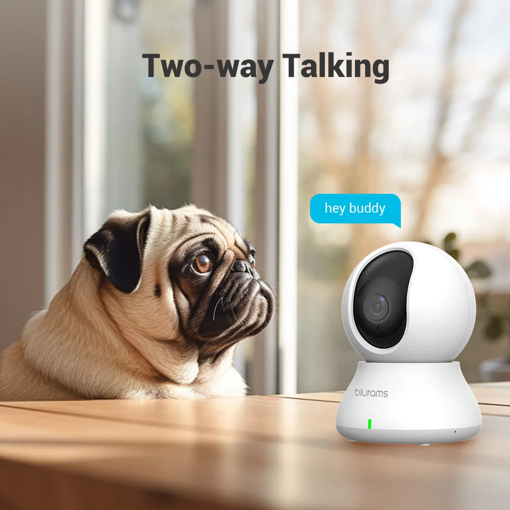 Blurams 2.4＆5G WiFi Indoor Pet Camera, 2K, 360° PTZ Pet Dog IP CCTV Camera with Phone App, 2-Way Talk, Night Vision, for Home Securi