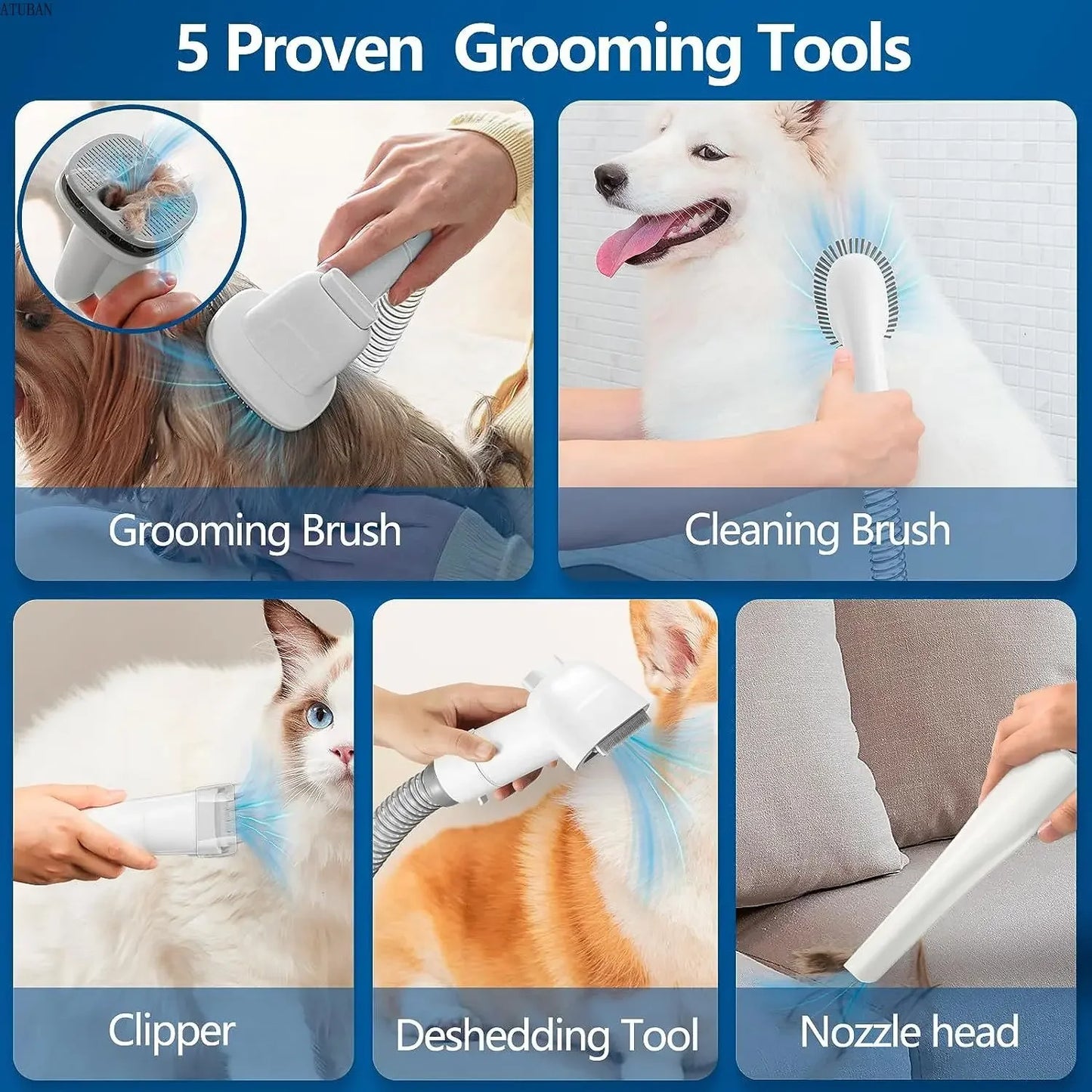 Pet Grooming Vacuum & Pet Grooming Kit