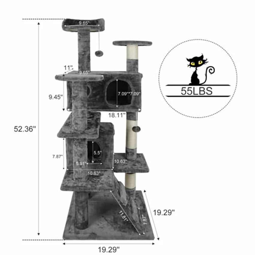 Multi level design Cat Tree Tower 55"